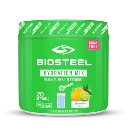 BioSteel Hydration Mix, Great Tasting Hydration with Zero Sugar, and No Artificial Flavours or Preservatives, Lemon Lime Flavour, 100 Servings per Tub