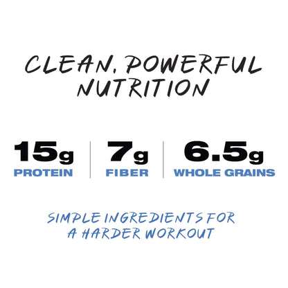 Ready CLEAN Bar, 15g of Protein, 7g Fiber, 6.5g of Whole Grains, NON-GMO, Dark Chocolate Blueberry Almond, 1.8 Ounces, 12-Pack