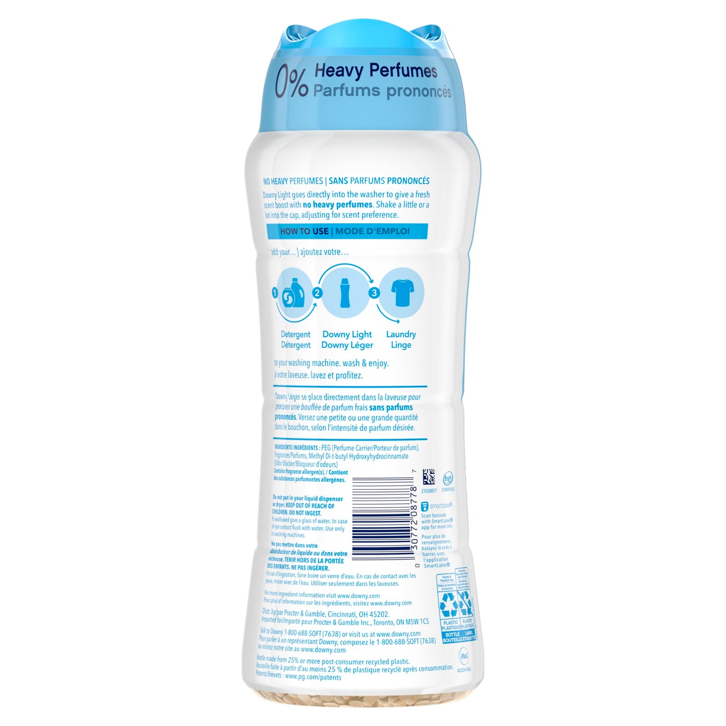 Downy Light Laundry Scent Booster Beads for Washer, Ocean Mist, 680 Grams, with No Heavy Perfumes