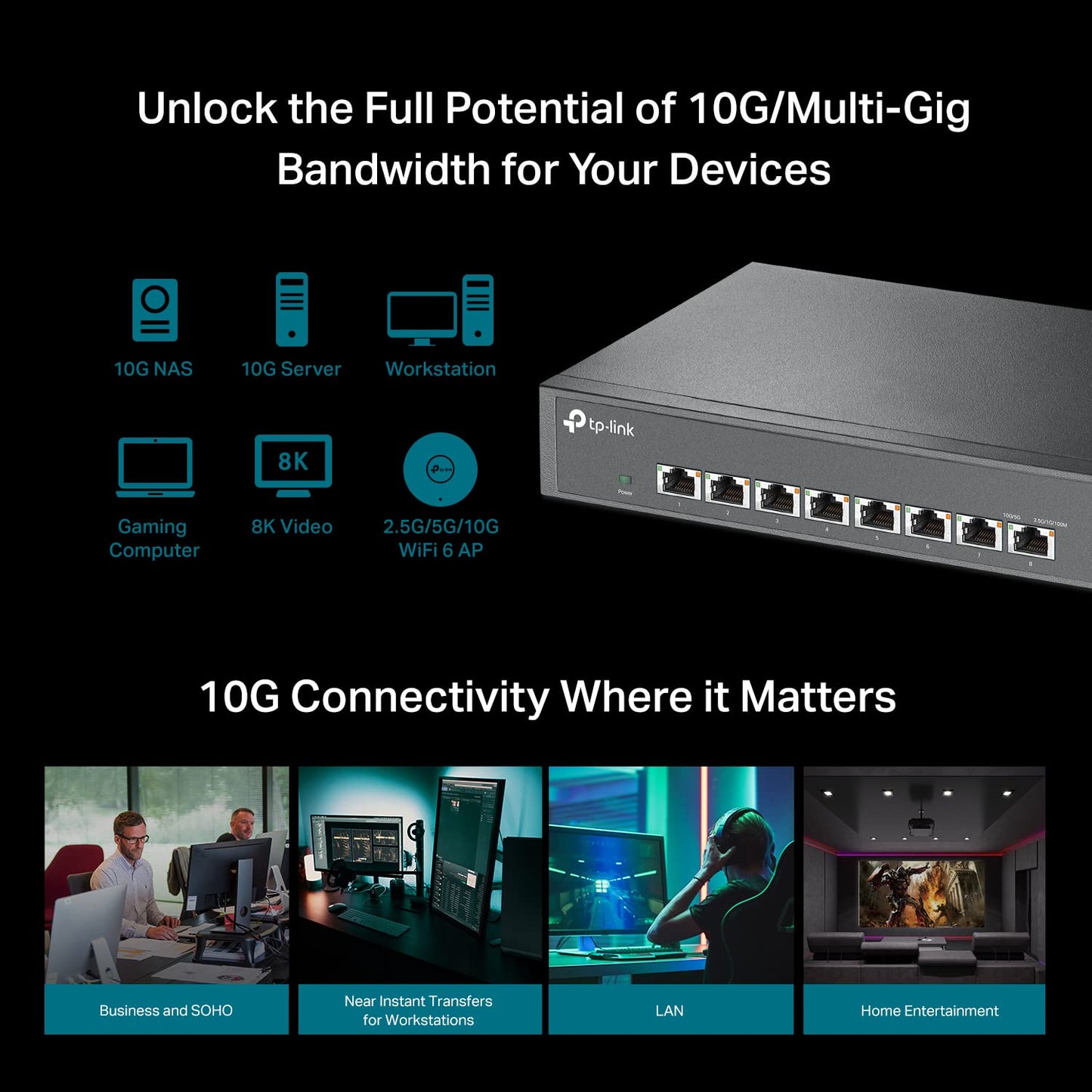 TP-Link TL-SG105 5 Port Gigabit Unmanaged Ethernet Network Switch, Ethernet Splitter, Plug and Play, Fanless Metal Design, Shielded Ports, Traffic Optimization, Limited Lifetime Protection,Black