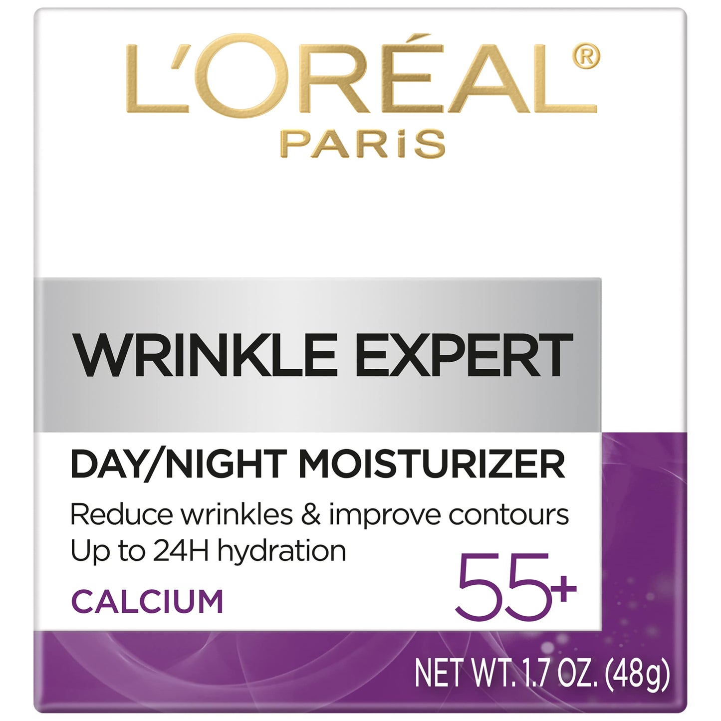 L’Oréal Paris Anti-Aging Face Cream 55+, Day & Night Skincare, Wrinkle Expert, With Calcium to Reduce the Look of Wrinkles, 50mL