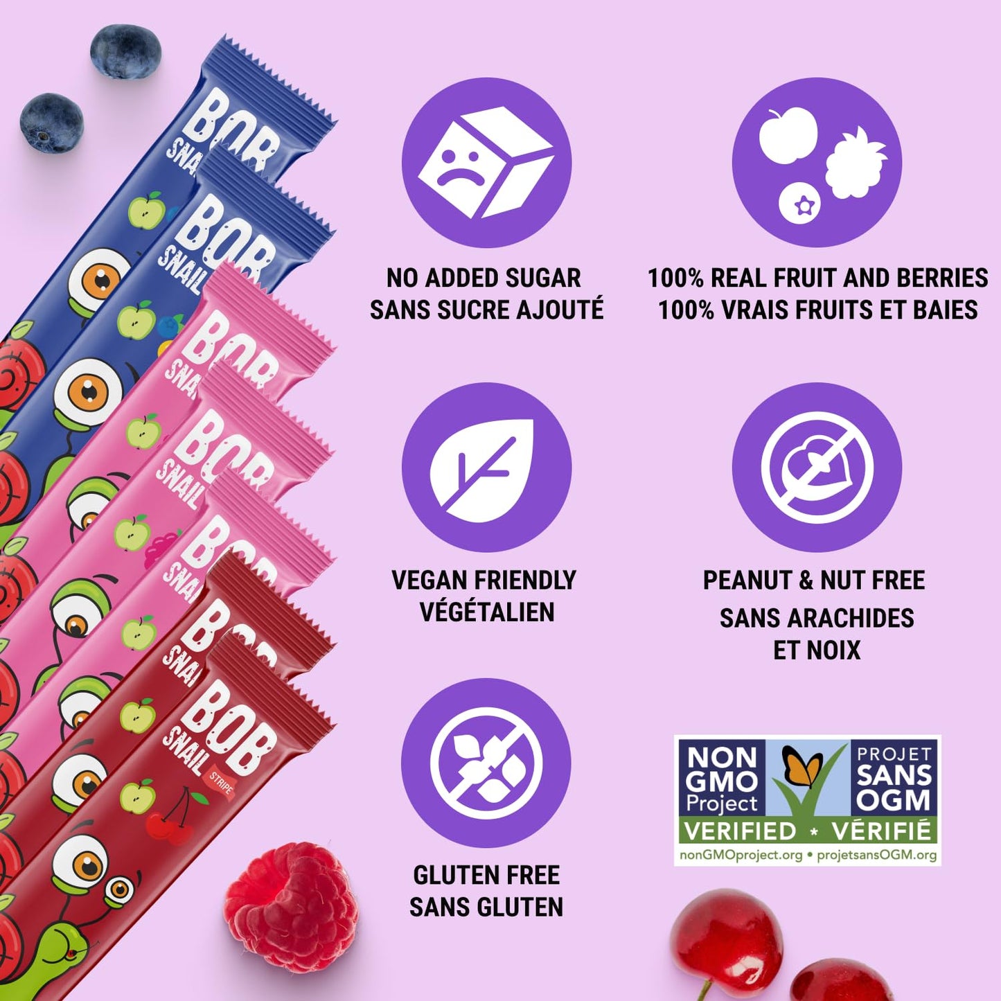 Bob Snail Fruit Leather Sweet & Sour Family Pack - Nut free fruit Roll Ups with Dried Mango,Sour Cherry & Blackcurrant, Candy box Fruit Snacks, All Natural Healthy Snacks for kids, Sugar Free sour Candy, 42 pcs Pack / 588 gram candy bulk (Exotic Mix)