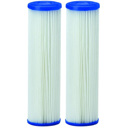 Pentair Pentek R50-BB Big Blue Sediment Water Filter, 10-Inch, Whole House Pleated Polyester Filter Cartridge, 10" x 4.5", 50 Micron, Pack of 2