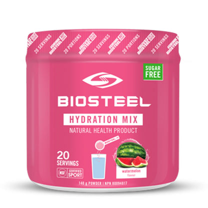 BioSteel Sports Hydration Mix, Great Tasting Hydration with Zero Sugar, and No Artificial Flavours or Preservatives, Watermelon Flavour, 100 Servings per Tub