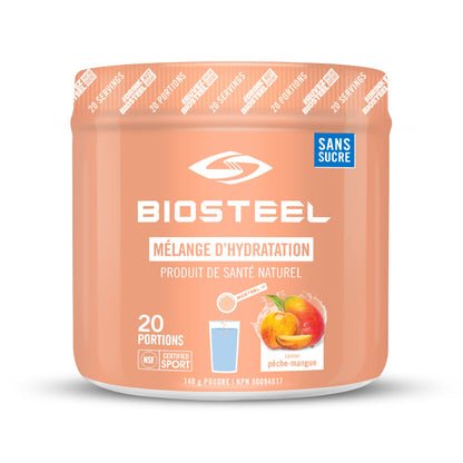 BioSteel Hydration Mix, Great Tasting Hydration with Zero Sugar, and No Artificial Flavours or Preservatives, Peach Mango Flavour, 45 Servings per Tub
