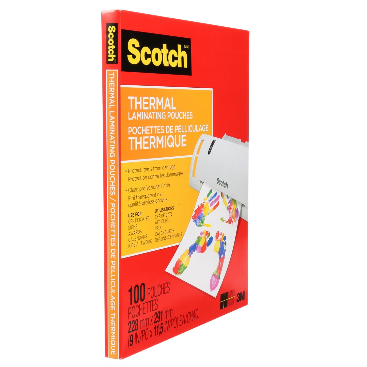 Scotch Thermal Laminating Sheets, Ideal Office or School Supplies, 9" x 11.5", 3-Mil Thick, 100 Laminating Pouches