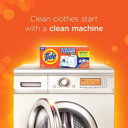Tide Washing Machine Cleaner, Washer Machine Cleaner, Front & Top Loader Machines, 3 Count (Pack of 1)