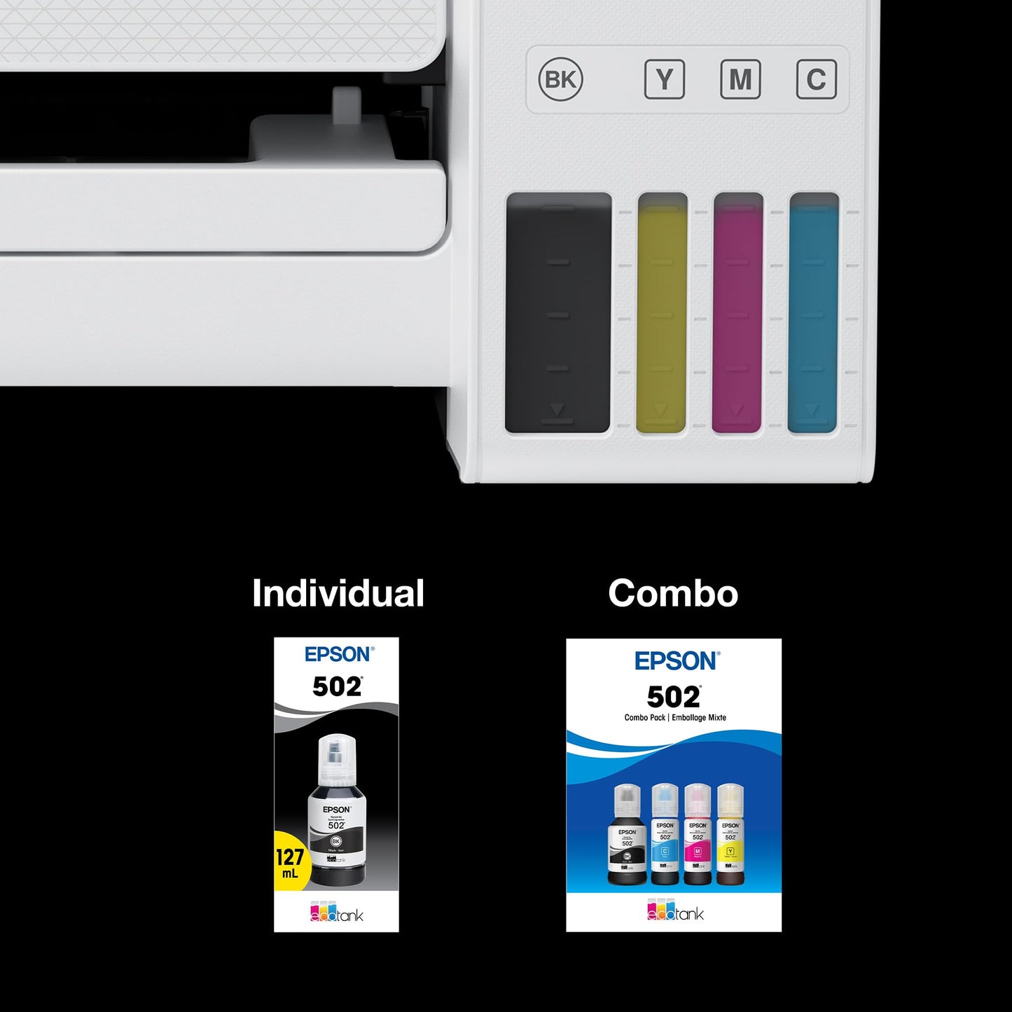 Epson 502 EcoTank Auto-Stop Ink Bottle, Black (T502120) pack of 1