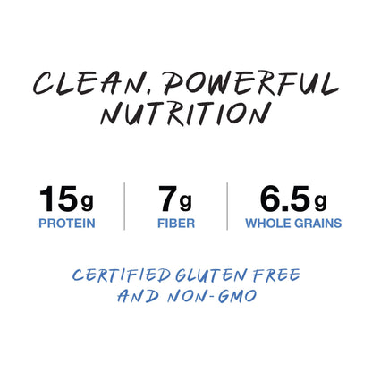 Ready CLEAN Bar, 15g of Protein, 7g Fiber, 6.5g of Whole Grains, NON-GMO, Dark Chocolate Blueberry Almond, 1.8 Ounces, 12-Pack