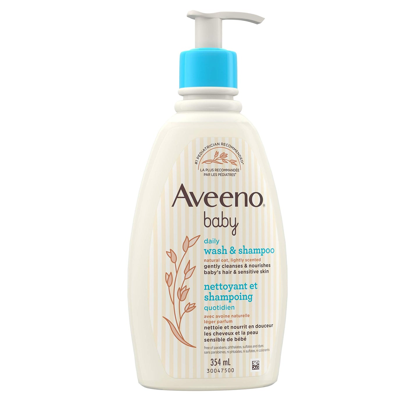 Aveeno Baby Daily Wash and Shampoo Baby’s Hair and Sensitive Skin Cleanser with Natural Oat - Paraben Free and Phthalate Free, Sulfates-free and Dye-free - 975 Milliliters
