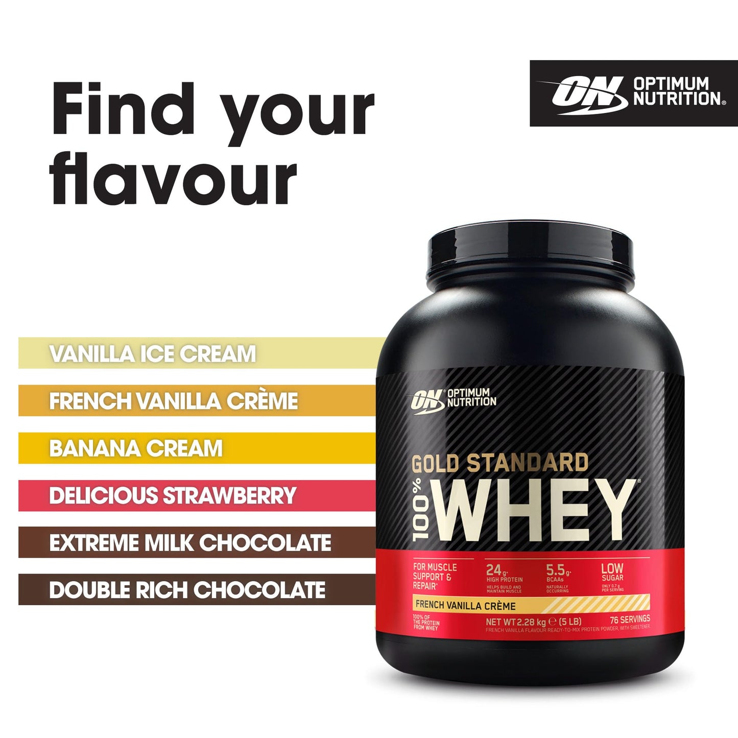 Optimum Nutrition Gold Standard 100% Whey Protein Powder, 2.270g - Extreme Milk Chocolate - 70 servings (packaging may vary)