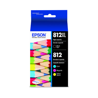 Epson T812 High Capacity Black and Standard Capacity Colour Combo (CMY) Pack Ink