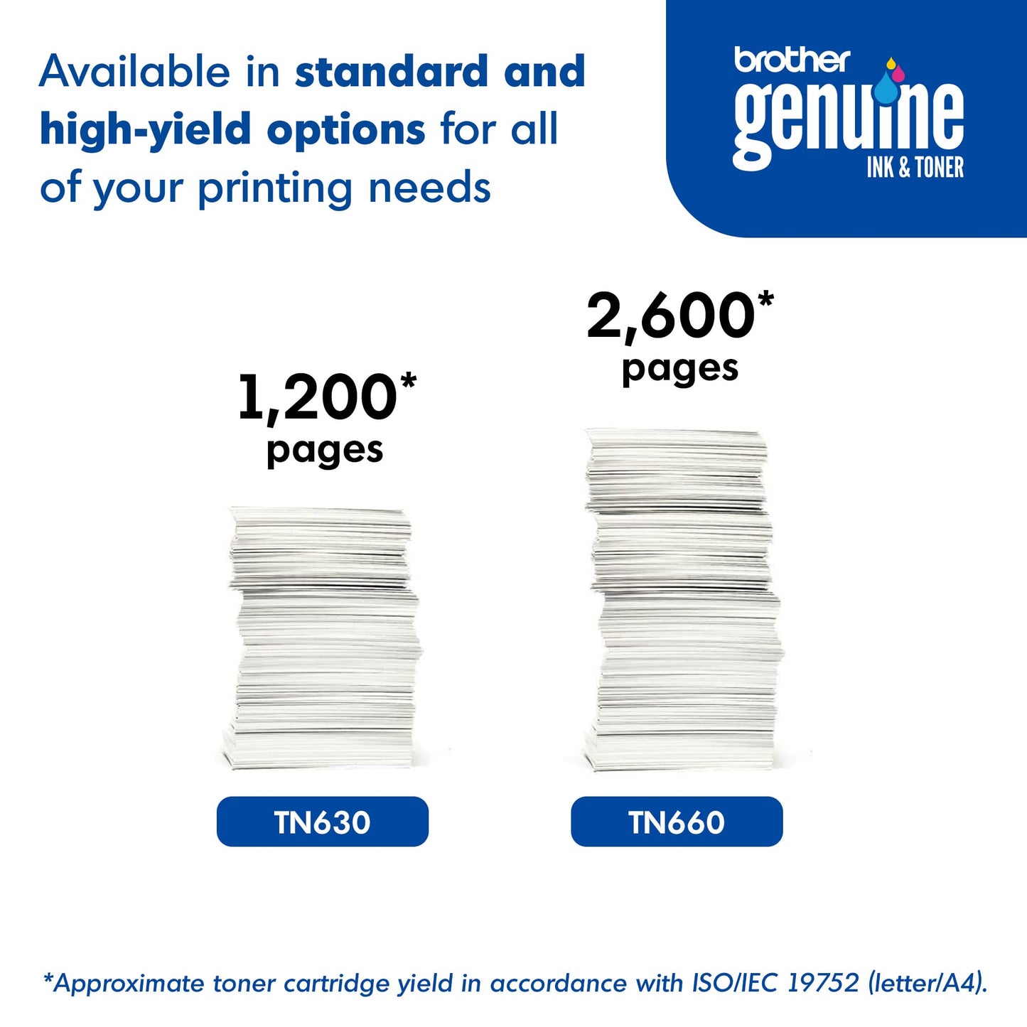 Brother Genuine High Yield Toner Cartridge, TN660, Replacement Black Toner, Page Yield Up to 2,600 Pages, 1 Pack