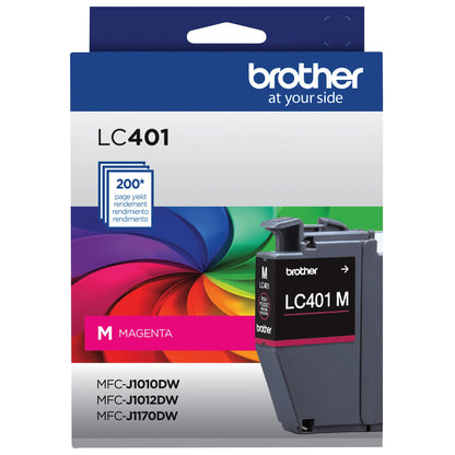 Brother Genuine LC401BKS Standard-Yield Black Ink Cartridge, Replacement Cartridges for Brother Printer MFC-J1010DW, MFC-J1012DW, MFC-J1170DW, MFC-J1800DW