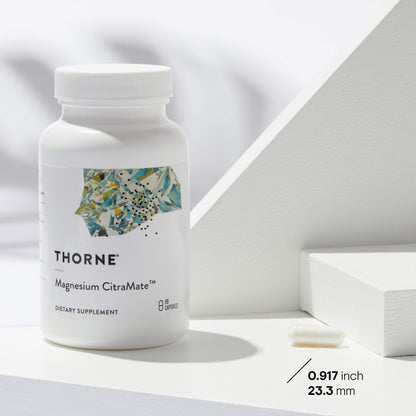 Thorne Magnesium Citramate - Magnesium with Citrate-Malate to Support Energy Production, Heart and Lung Function, and Metabolism of Sugar and Carbs - 90 Capsules - 90 Servings