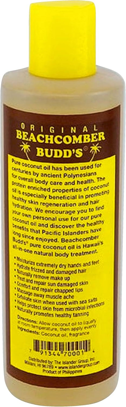 Hawaiian Beachcomber Budd's Pure Scented Coconut Oil 8 Ounce