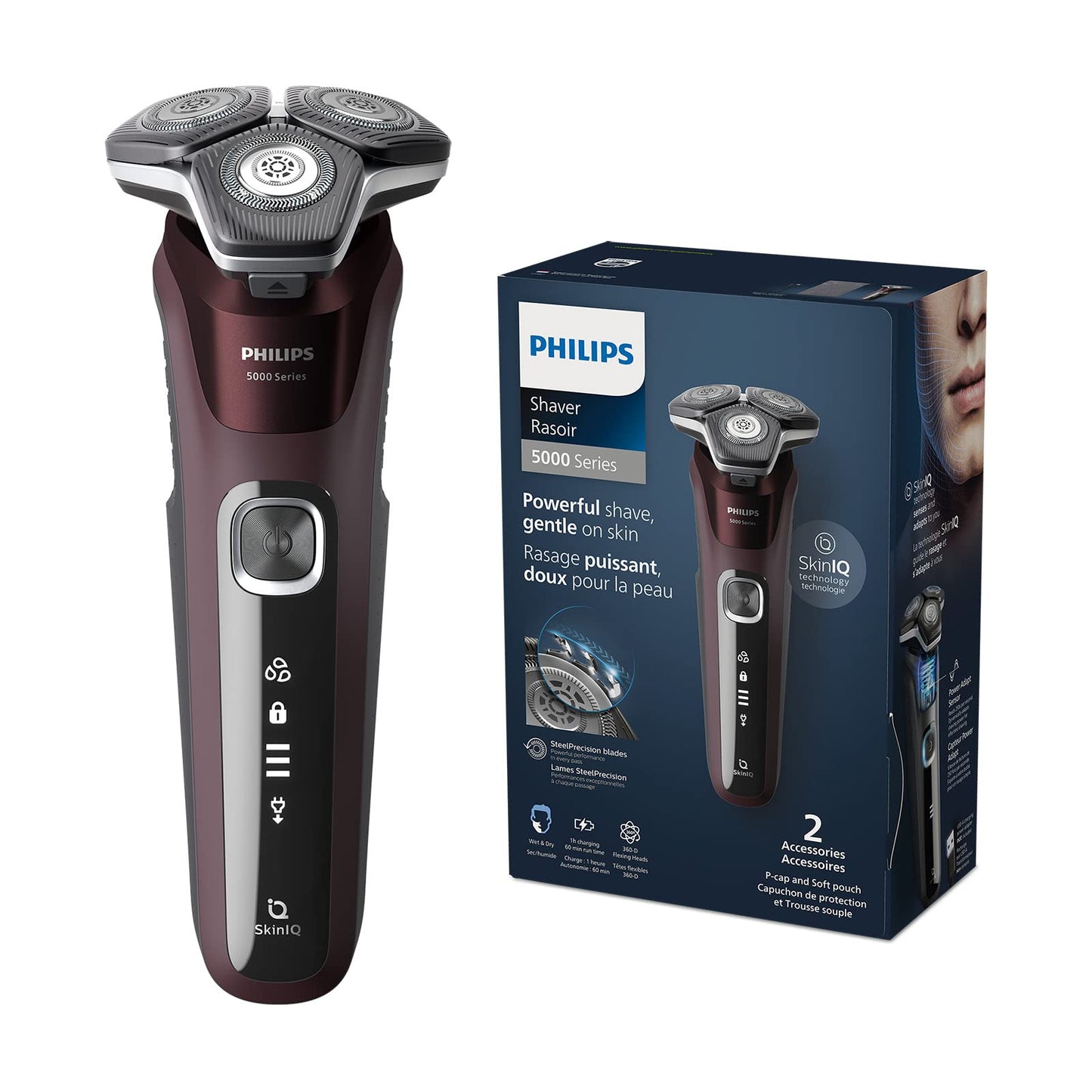 Philips Electric Shaver Series 5000, Wet & Dry with Charging Stand, S5898/25