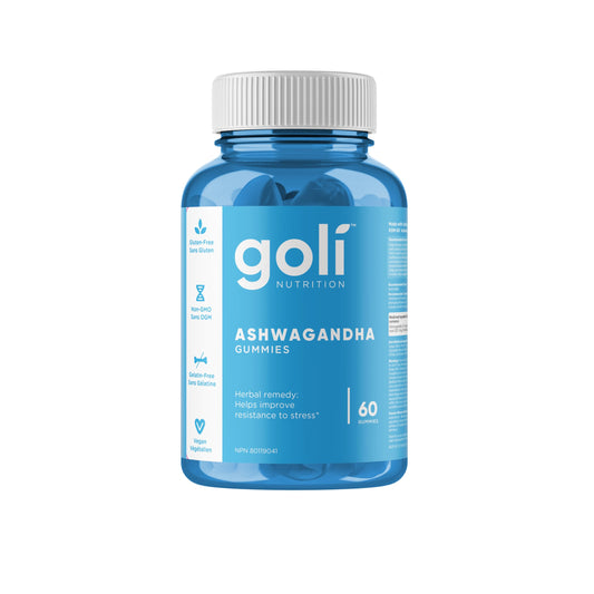 Goli Ashwagandha & Vitamin D Gummy - 60 Count - Mixed Berry, KSM-66, Vegan, Plant Based, Non-GMO, Gluten-Free & Gelatin Free Relax. Restore. Unwind, Pack of 1