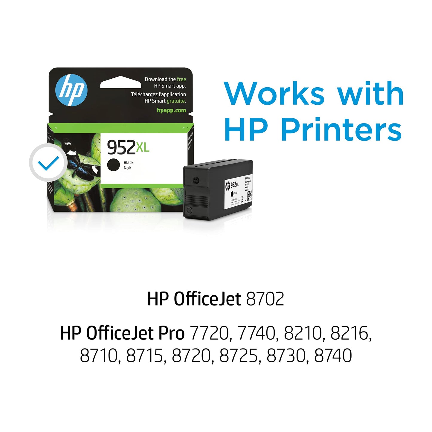 Original HP 952 Cyan, Magenta, Yellow Ink Cartridges (3-pack) | Works with HP OfficeJet 8702, HP OfficeJet Pro 7720, 7740, 8210, 8710, 8720, 8730, 8740 Series | Eligible for Instant Ink | N9K27AN