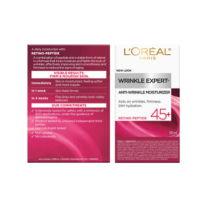 L’Oréal Paris Anti-Aging Face Cream 55+, Day & Night Skincare, Wrinkle Expert, With Calcium to Reduce the Look of Wrinkles, 50mL