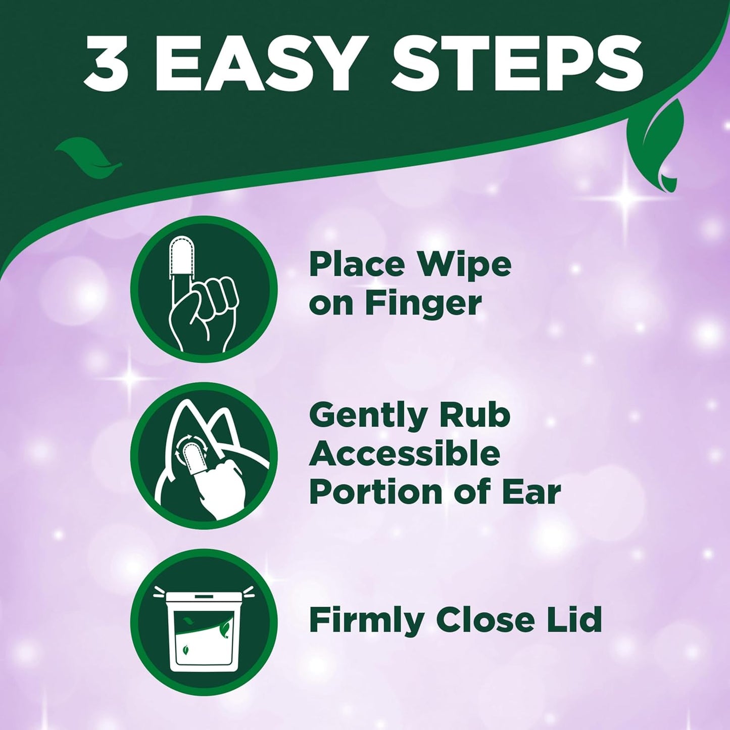 Vet's Best Ear Relief Finger Wipes | Ear Cleansing Finger Wipes for Dogs | Sooths & Deodorizes | 50 Disposable Wipes