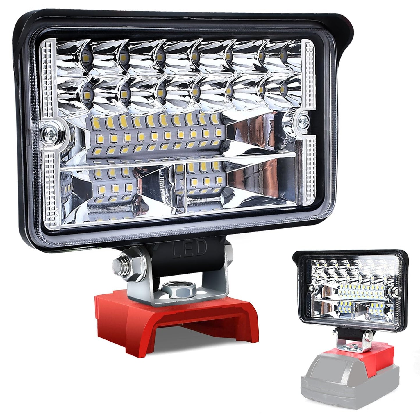 Cordless LED Work Light for Milwaukee 18V Lithium Batteries, 108W 5400LM Adjustable Portable Flood Lights for Job Site Lighting Outdoor Camping Garage Vehicle Lighting【Battery not Included】
