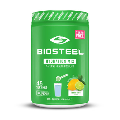 BioSteel Hydration Mix, Great Tasting Hydration with Zero Sugar, and No Artificial Flavours or Preservatives, Lemon Lime Flavour, 100 Servings per Tub