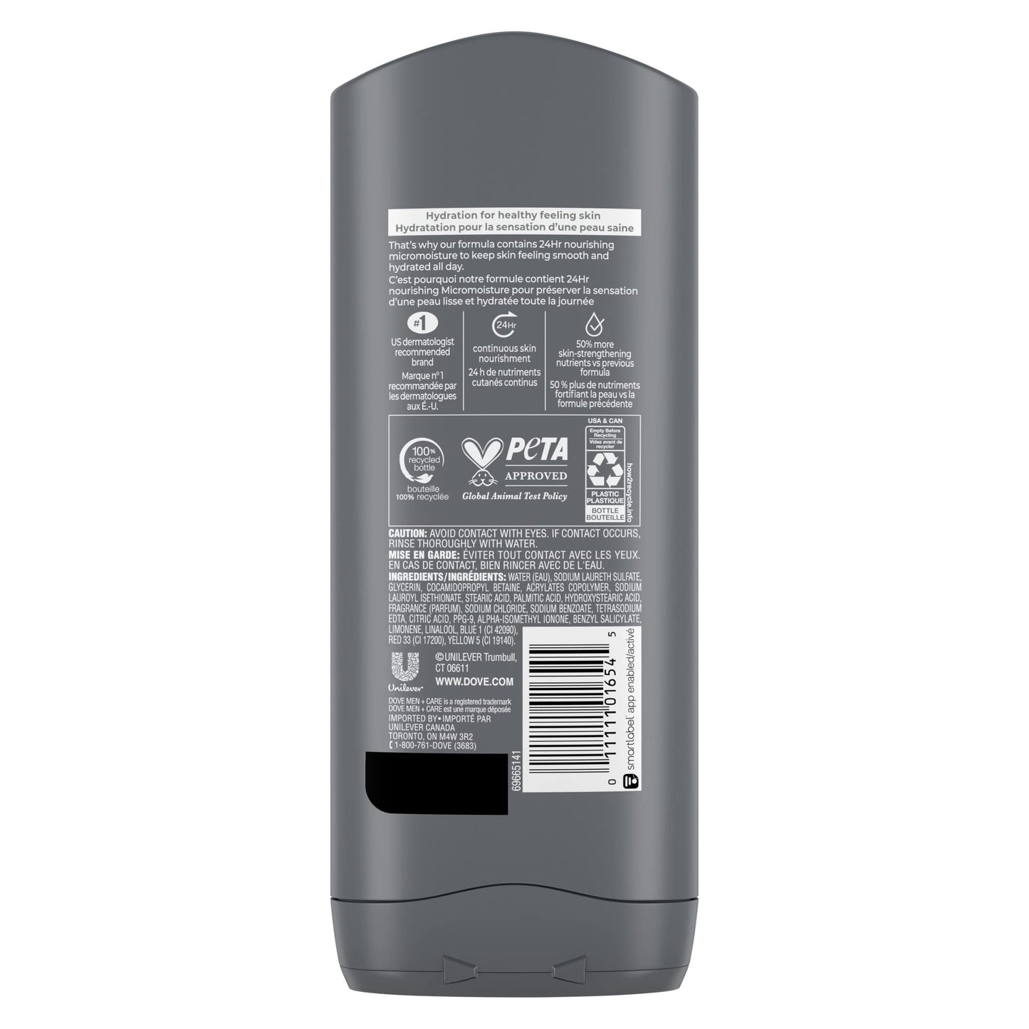 Dove Men+Care Body + Face Wash, Clean Comfort, Hydrating with 24hr Nourishing Micromoisture Technology, 400ml, Pack of 4