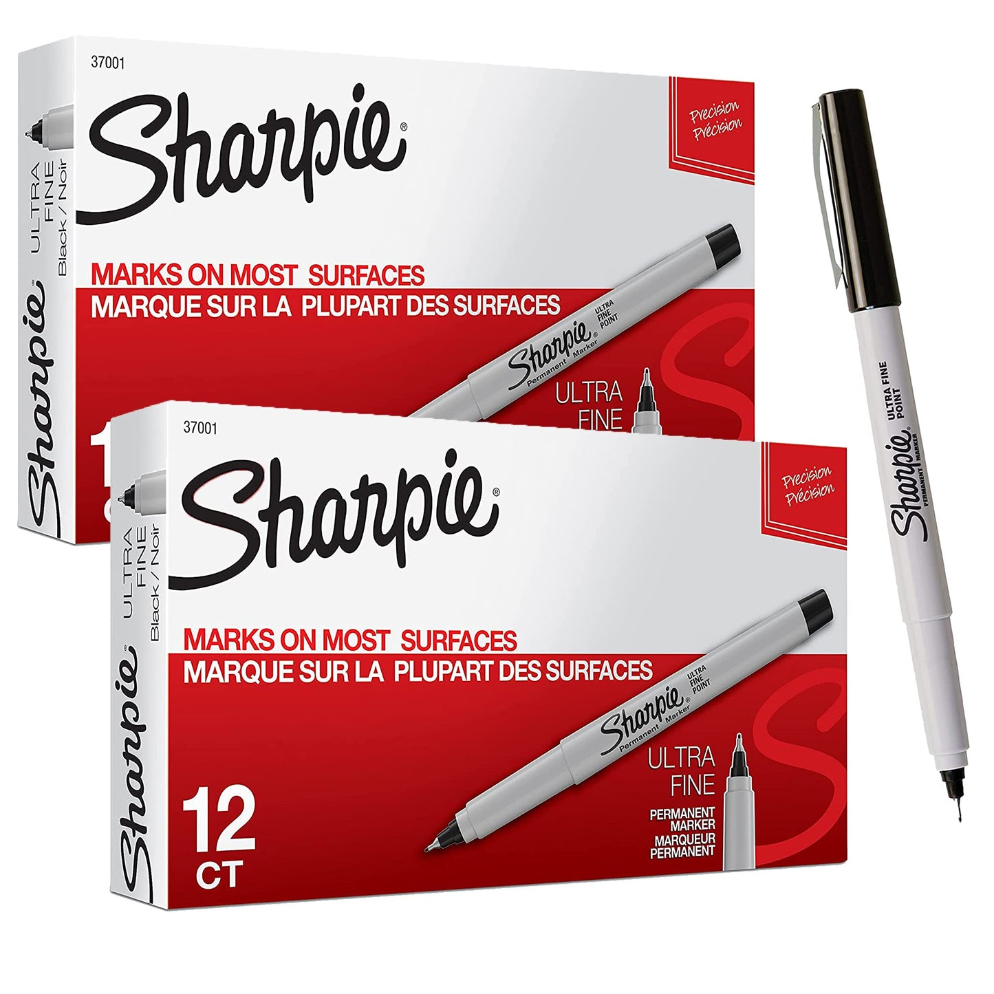 Sharpie Permanent Markers, Ultra Fine Point, Black, 2 Markers(37161)