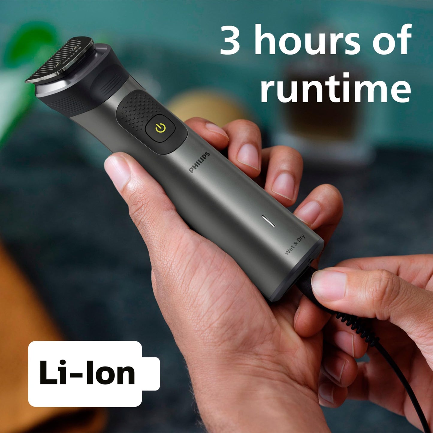 Philips Multigroom Series 3000 Cordless with 10 Trimming Accessories, Lithium-Ion and Storage Bag, MG3750/10