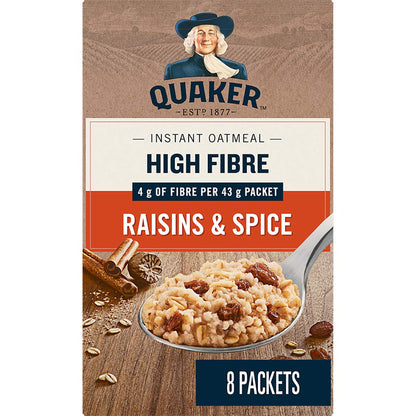 Quaker High Fibre Wild Berry Medley Instant Oatmeal, 8 Packets, 304g