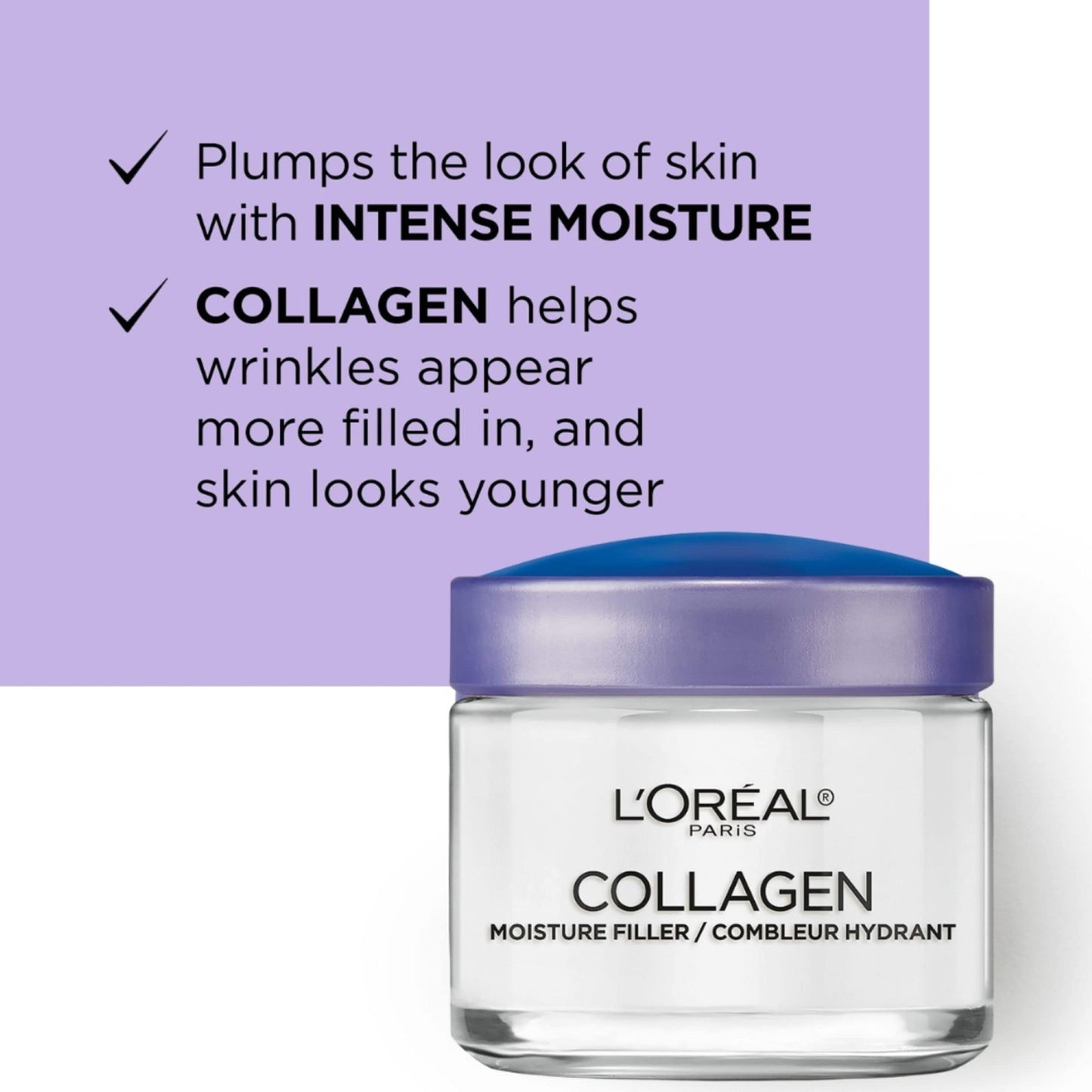 L’Oréal Paris Day and Night Moisturizer Cream, Collagen Moisture Filler Skincare, Hydrating Cream for Face, Neck and Chest to Smooth Skin and Reduce Look of Wrinkles, 50 ml