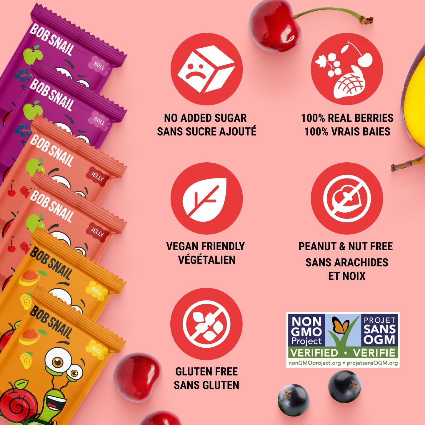Bob Snail Healthy Snacks Berry Mix Family Pack - Nut free fruit Rolls with Blueberry, Raspberry & Strawberry, Candy box Fruit Snacks, All Natural Healthy Snacks for kids, No Added Sugar sour Candy, 80 pcs Pack / 800 gram candy bulk (Blueberry, Raspberry &