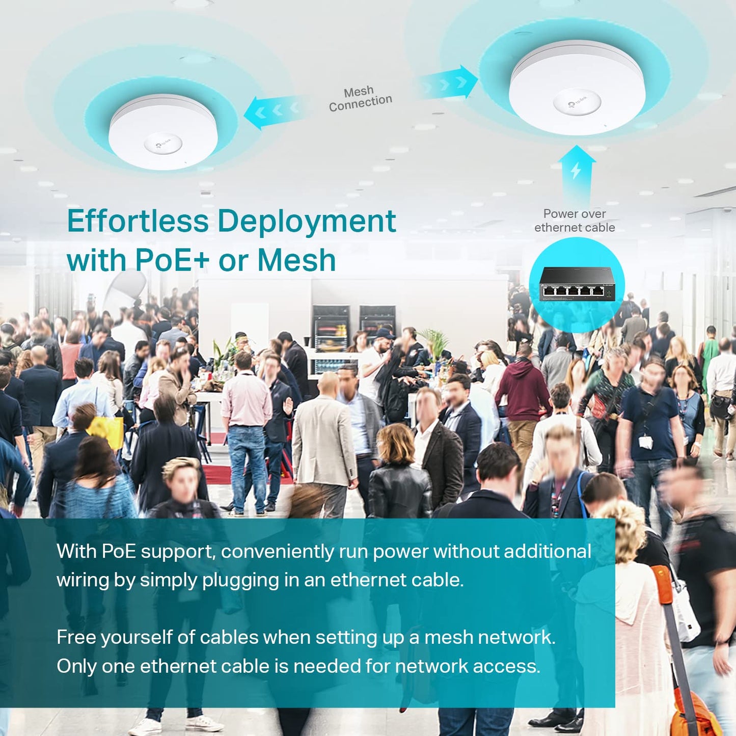 TP-Link Omada Business WiFi 6 AX3000 Ceiling Mount Access Point (EAP650) - Support Omada Mesh, OFDMA, Seamless Roaming, HE160 & MU-MIMO, SDN Integrated, Cloud Access & Omada App, PoE+ Powered, White