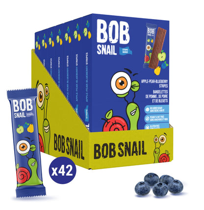 Bob Snail Fruit Leather Sweet & Sour Family Pack - Nut free fruit Roll Ups with Dried Mango,Sour Cherry & Blackcurrant, Candy box Fruit Snacks, All Natural Healthy Snacks for kids, Sugar Free sour Candy, 42 pcs Pack / 588 gram candy bulk (Exotic Mix)
