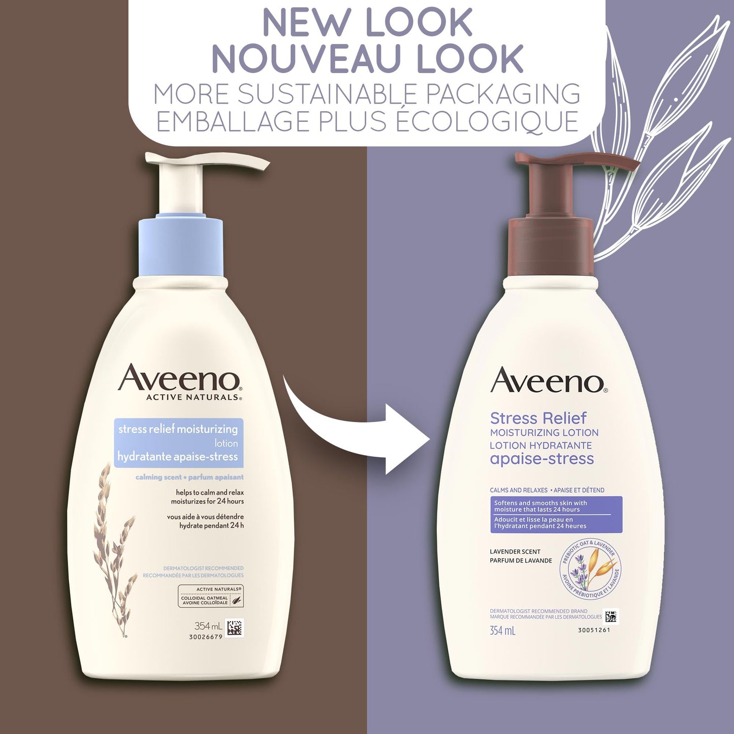 Aveeno Stress Relief Moisturizing Body Lotion with Ylang Ylang and Lavender, Dry and Sensitive Skin Moisturizer, 532 ML