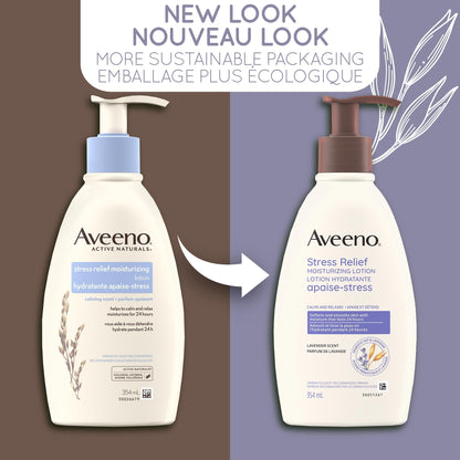 Aveeno Stress Relief Moisturizing Body Lotion with Ylang Ylang and Lavender, Dry and Sensitive Skin Moisturizer, 532 ML
