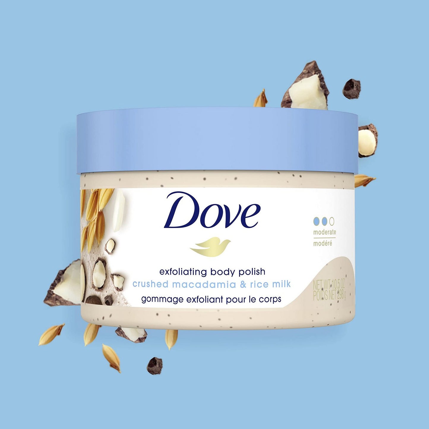 Dove Exfoliating Body Polish Scrub For Silky, Soft Skin Pomegranate and Shea Butter Body Scrub Exfoliates and Provides Lasting Nourishment 10.5 oz