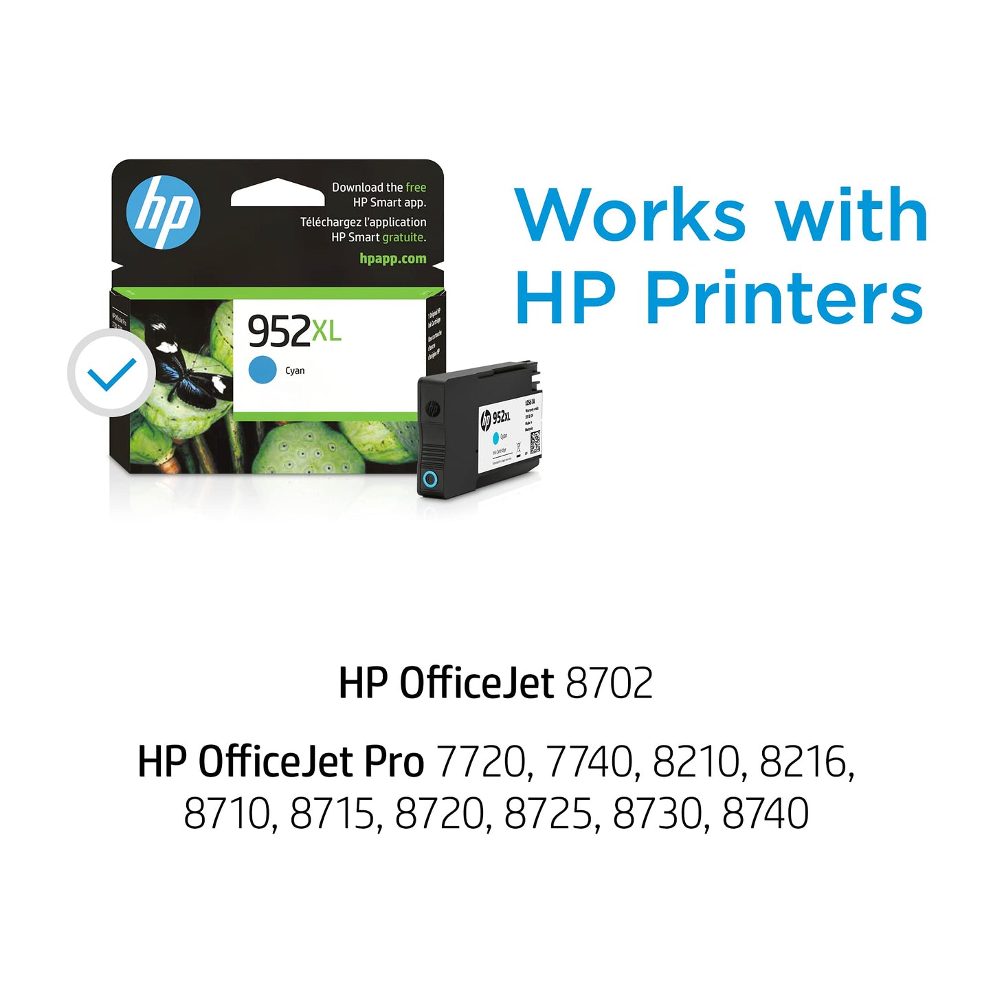Original HP 952 Cyan, Magenta, Yellow Ink Cartridges (3-pack) | Works with HP OfficeJet 8702, HP OfficeJet Pro 7720, 7740, 8210, 8710, 8720, 8730, 8740 Series | Eligible for Instant Ink | N9K27AN