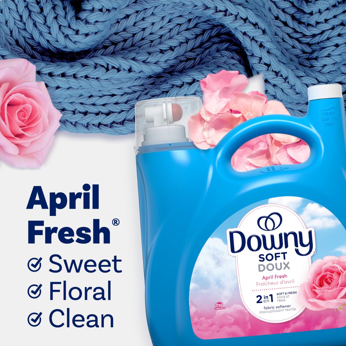Downy Ultra Laundry Liquid Fabric Softener (Fabric Conditioner), April Fresh, 88 fl oz, 120 Loads