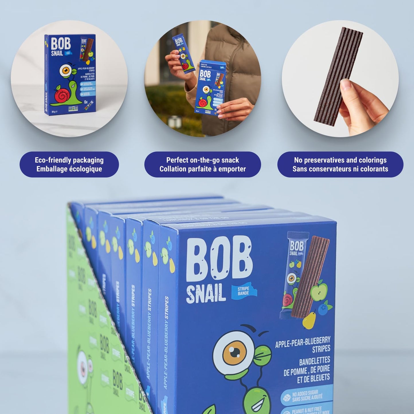 Bob Snail Fruit Leather Sweet & Sour Family Pack - Nut free fruit Roll Ups with Dried Mango,Sour Cherry & Blackcurrant, Candy box Fruit Snacks, All Natural Healthy Snacks for kids, Sugar Free sour Candy, 42 pcs Pack / 588 gram candy bulk (Exotic Mix)