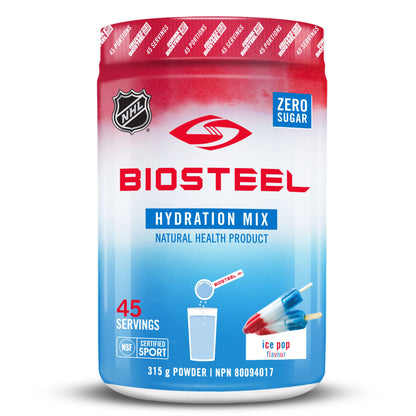 BioSteel Hydration Mix, Great Tasting Hydration with Zero Sugar, and No Artificial Flavours or Preservatives, Rainbow Twist Flavour, 20 Servings per Tub