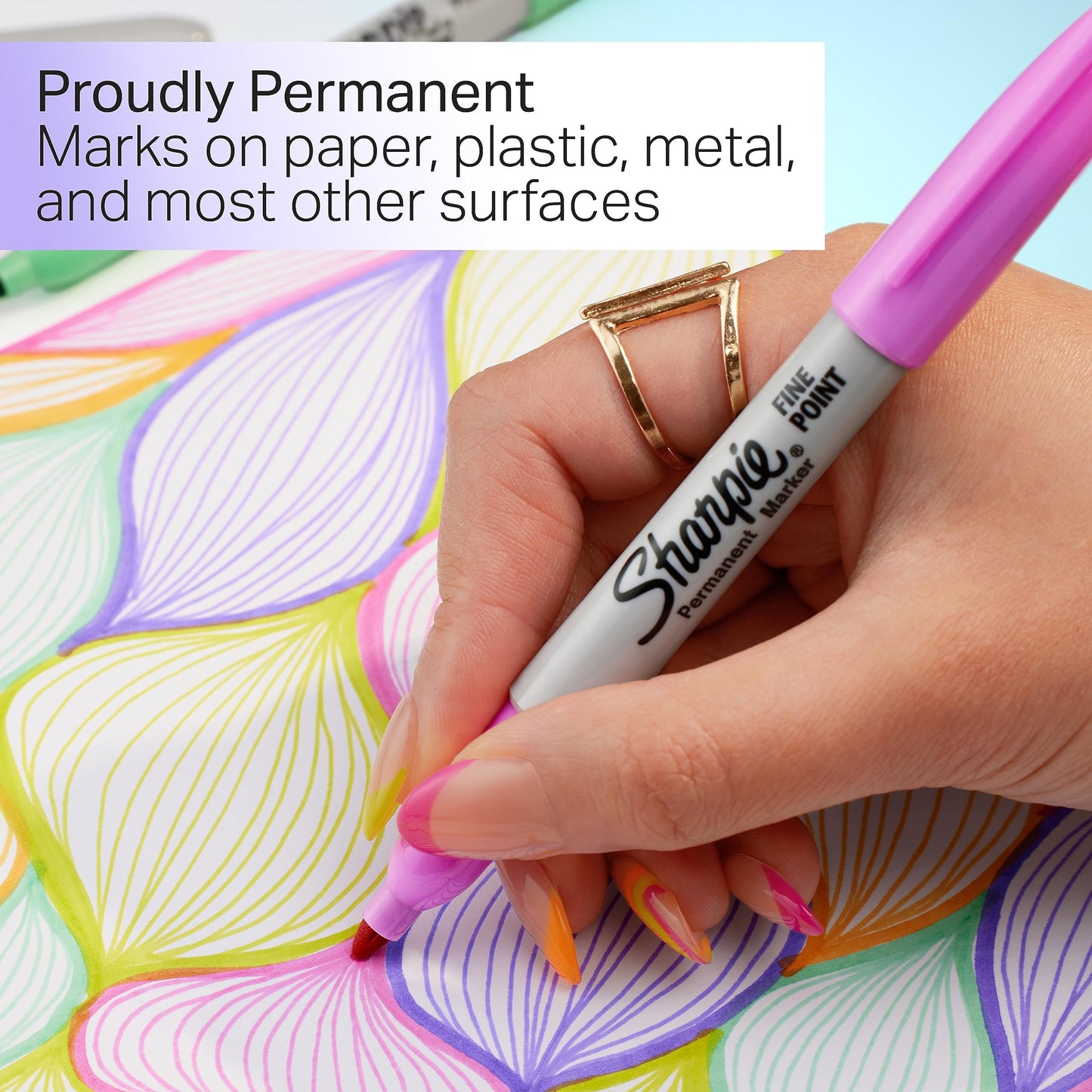 Sharpie Glam Pop Permanent Markers, Fine Point, Assorted Colours, 24 Count