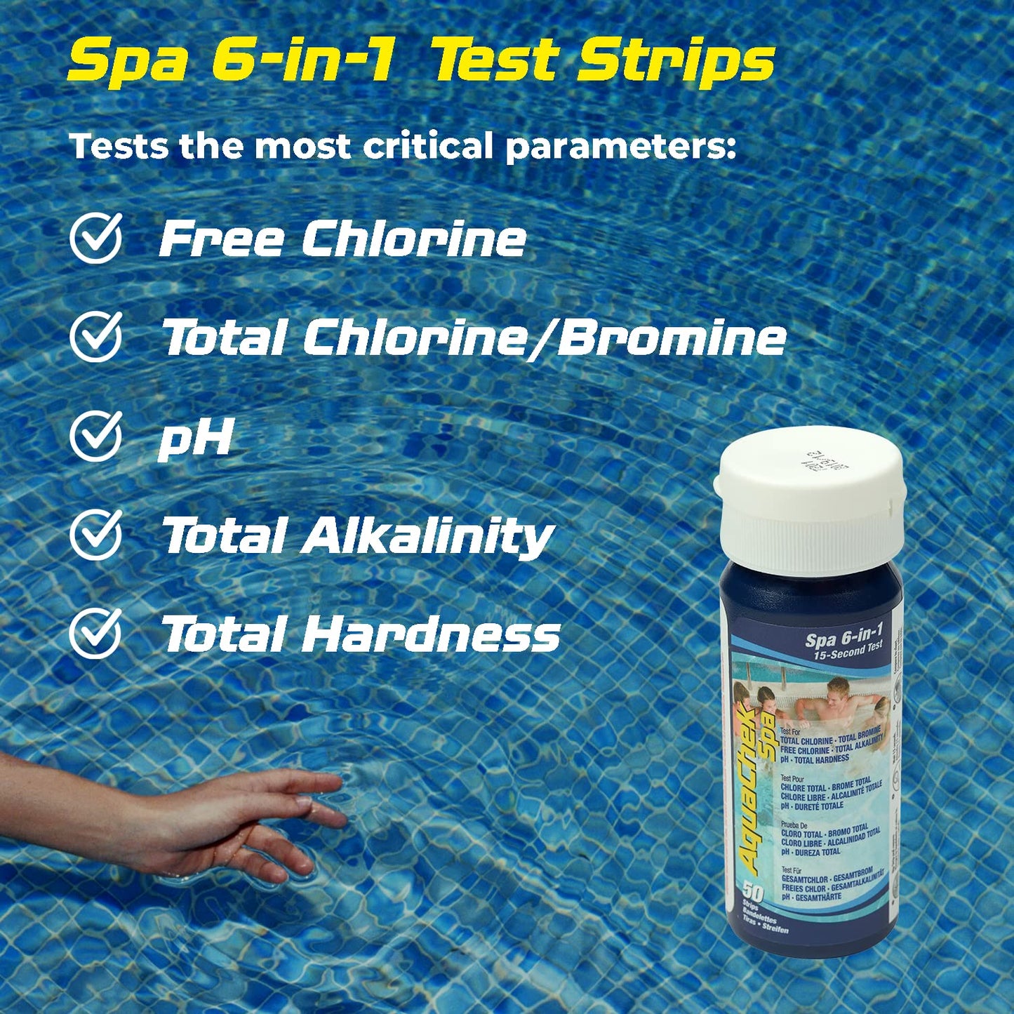 AquaChek 552244 6-in-1 Test Strips for Spas and Hot Tubs