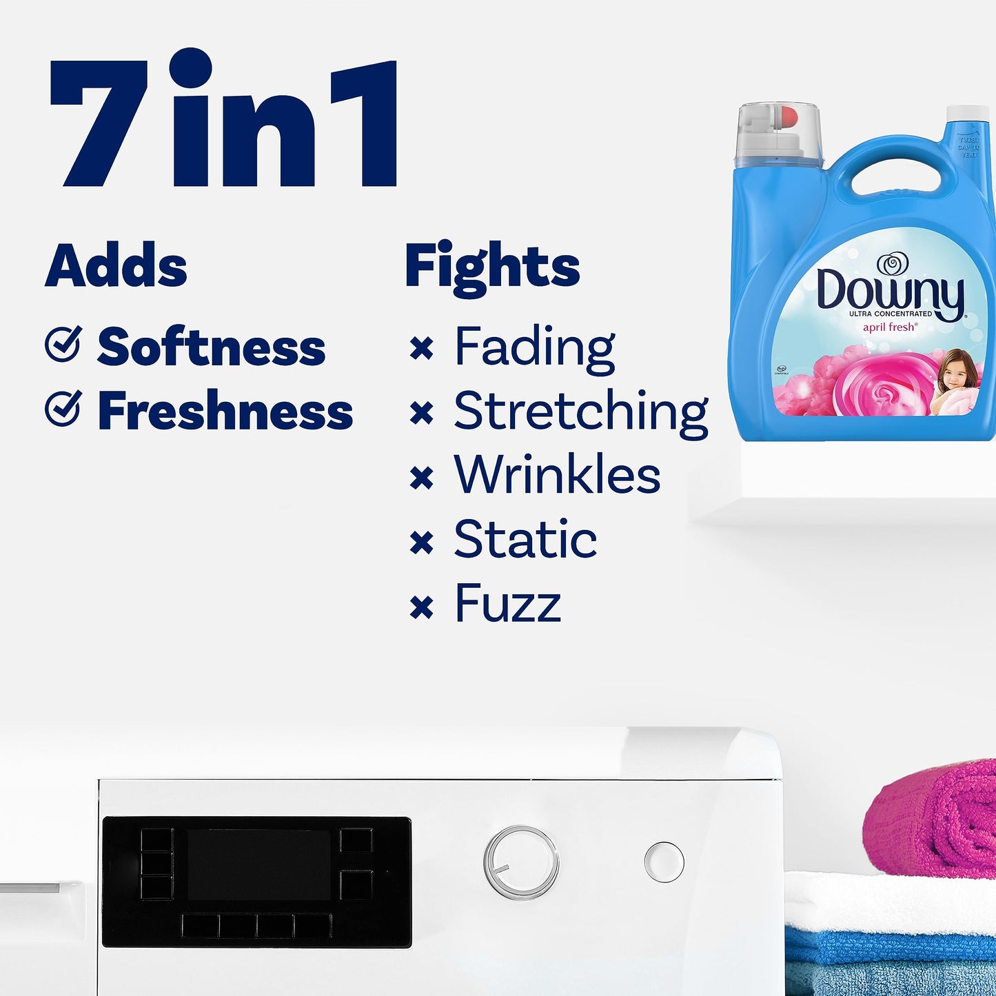 Downy Ultra Laundry Liquid Fabric Softener (Fabric Conditioner), April Fresh, 88 fl oz, 120 Loads
