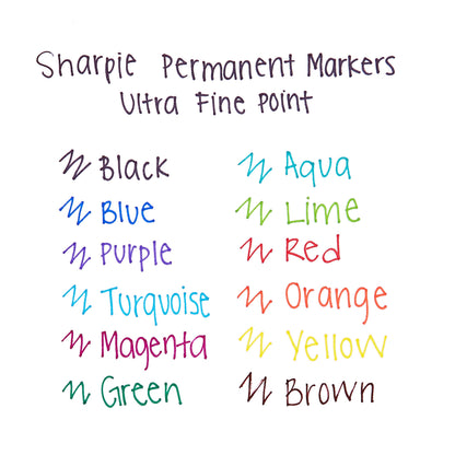 Sharpie Permanent Markers, Ultra Fine Point, Black, 2 Markers(37161)