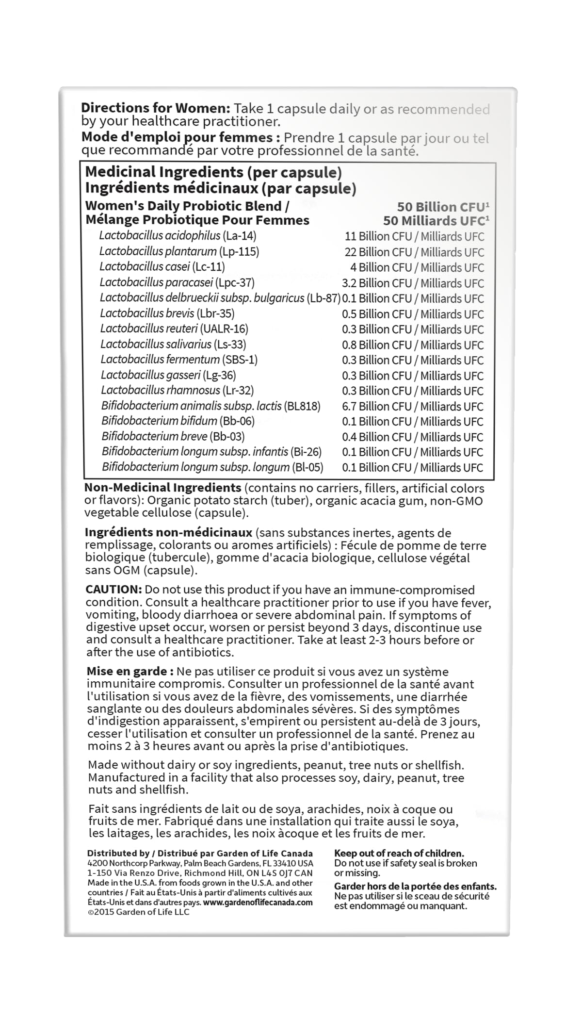Garden of Life - Dr. Formulated Probiotics Once Daily Women's | Supports Women's Gut Health & Digestion | Eases Gas & Bloating | 50 Billion CFU + 16 Probiotic Strains | Gluten Free, Dairy Free, Soy Free