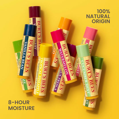 Burt's Bees Moisturizing Lip Balm for Dry Lips 100% Natural Origin, Pomegranate - 2 Tubes