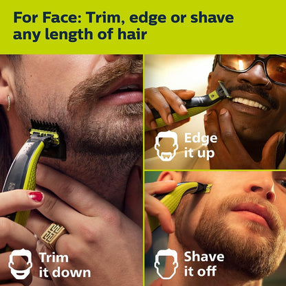 Philips OneBlade 360 Face & Body, Wet & Dry, Trim, Edge & Shave with the 5-in-1 Adjustable Comb and Body Comb, QP2834/20