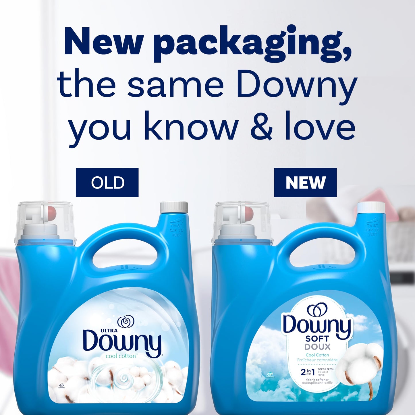 Downy Ultra Laundry Liquid Fabric Softener (Fabric Conditioner), Cool Cotton, 2.64L, 120 Loads